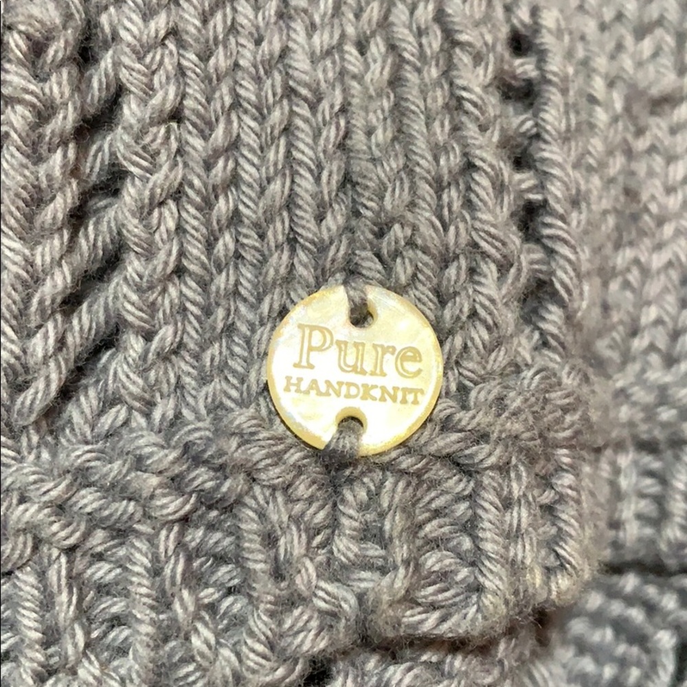PURE HANDKNIT sweater/vest:: SZ S/M:: gray - Picture 7 of 7